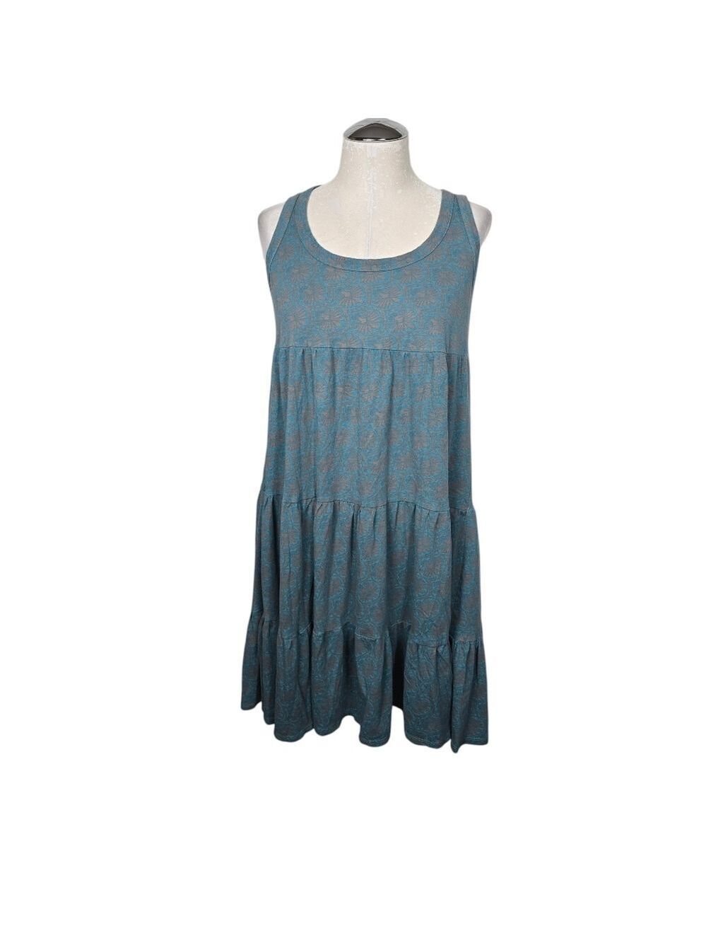 Coolwear Printed Blue Brown Racerback Dress M